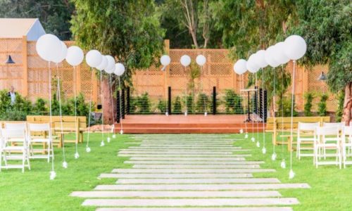 צל החורש - אזור החופה אירוע ביער ודק