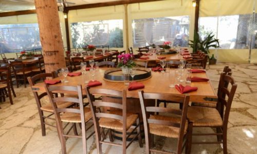 החצר בבנימינה- נוף לטבע וסידור שולחנות