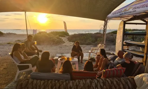 עתלית חוף המבצר שקיעה